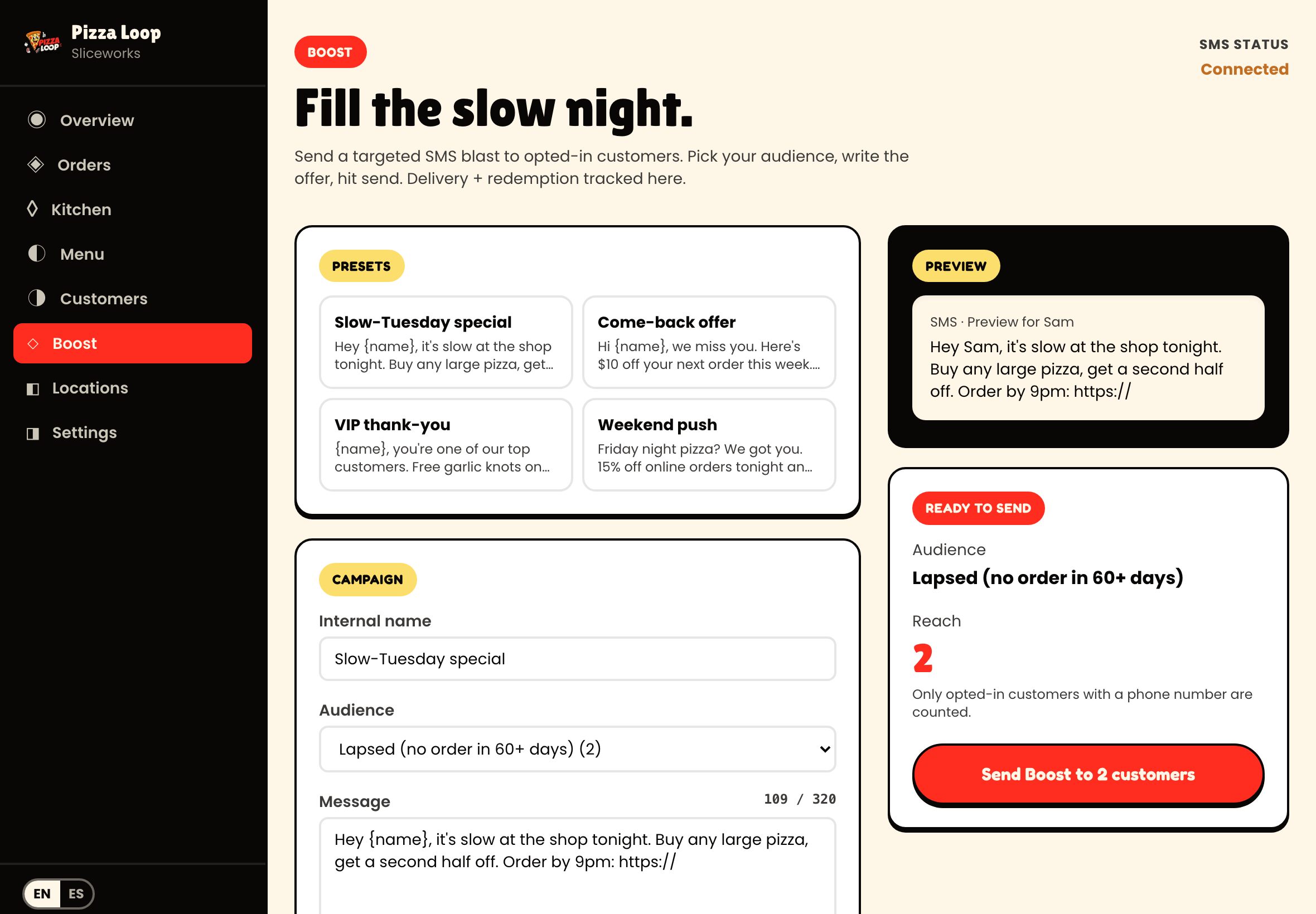 Boost campaign builder